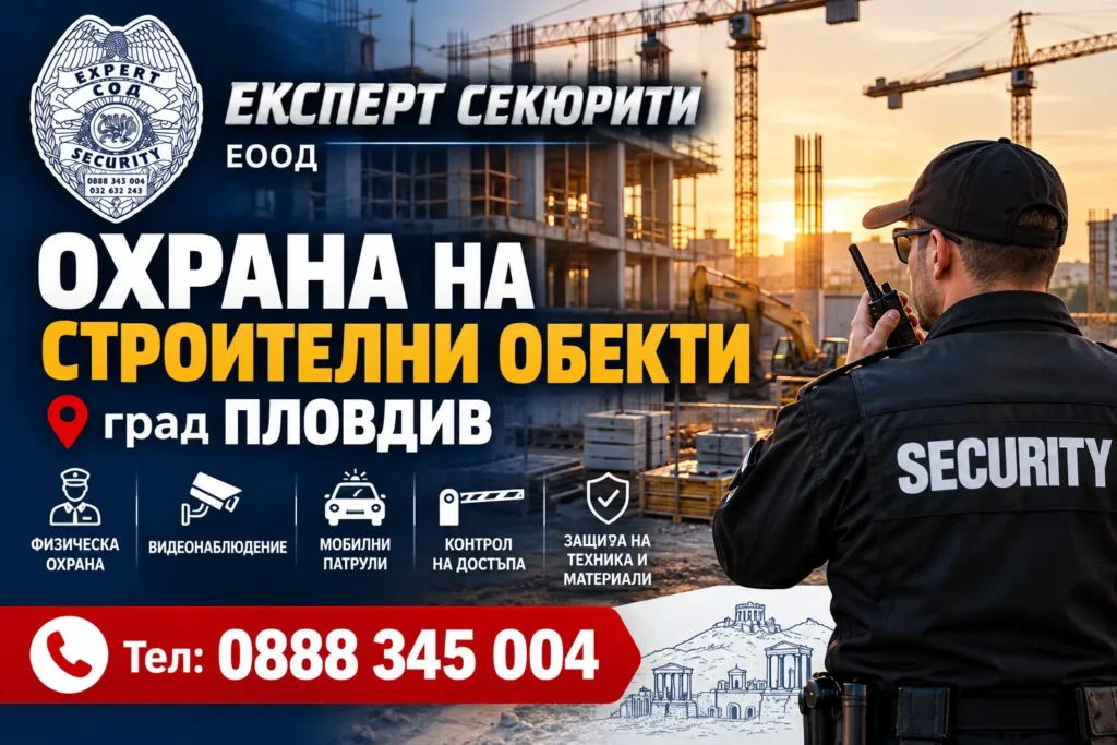Охрана на строителни обекти град Пловдив Експерт Секюрити ЕООД Надеждна охрана